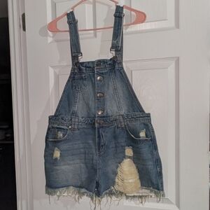 Hot Kiss Blue Denim Overalls